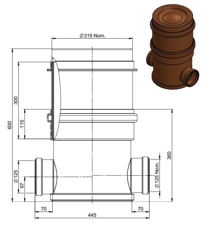 Een afbeelding van een erfscheidingsput, met daarbij een dwarsdoorsnede.